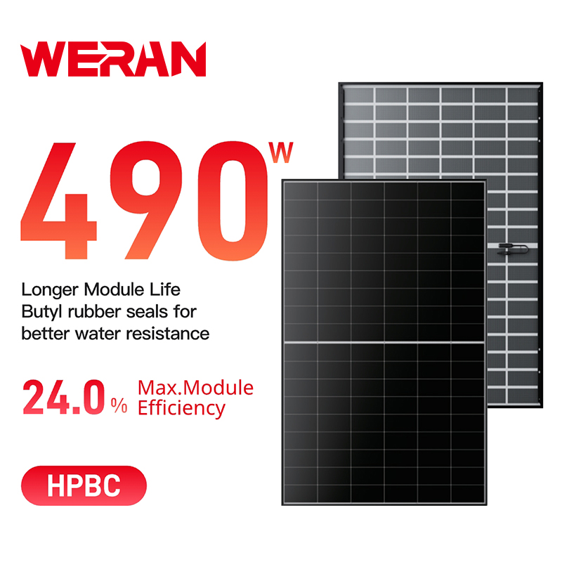 WERAN EcoLife 480-490W Podwójny szklany panel słoneczny BC LR7-54HJD Wysokiej klasy moduł fotowoltaiczny do zastosowań mieszkaniowych